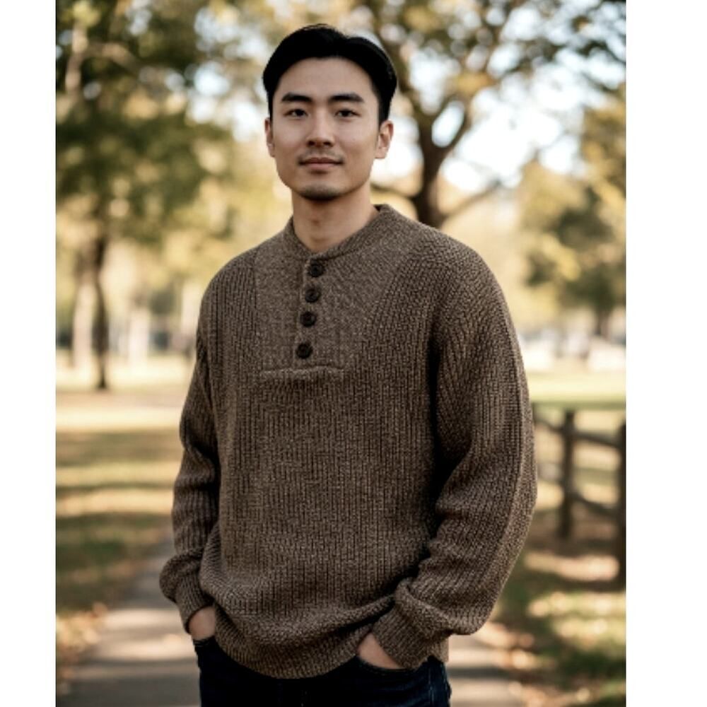 Club Room Men's Dark Gray 5-Button Pullover Sweater - Size: Medium
